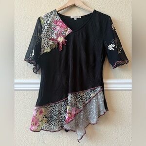 RARE Vintage Y2K Fairy Whimsigoth Asymmetrical Blouse Size 8